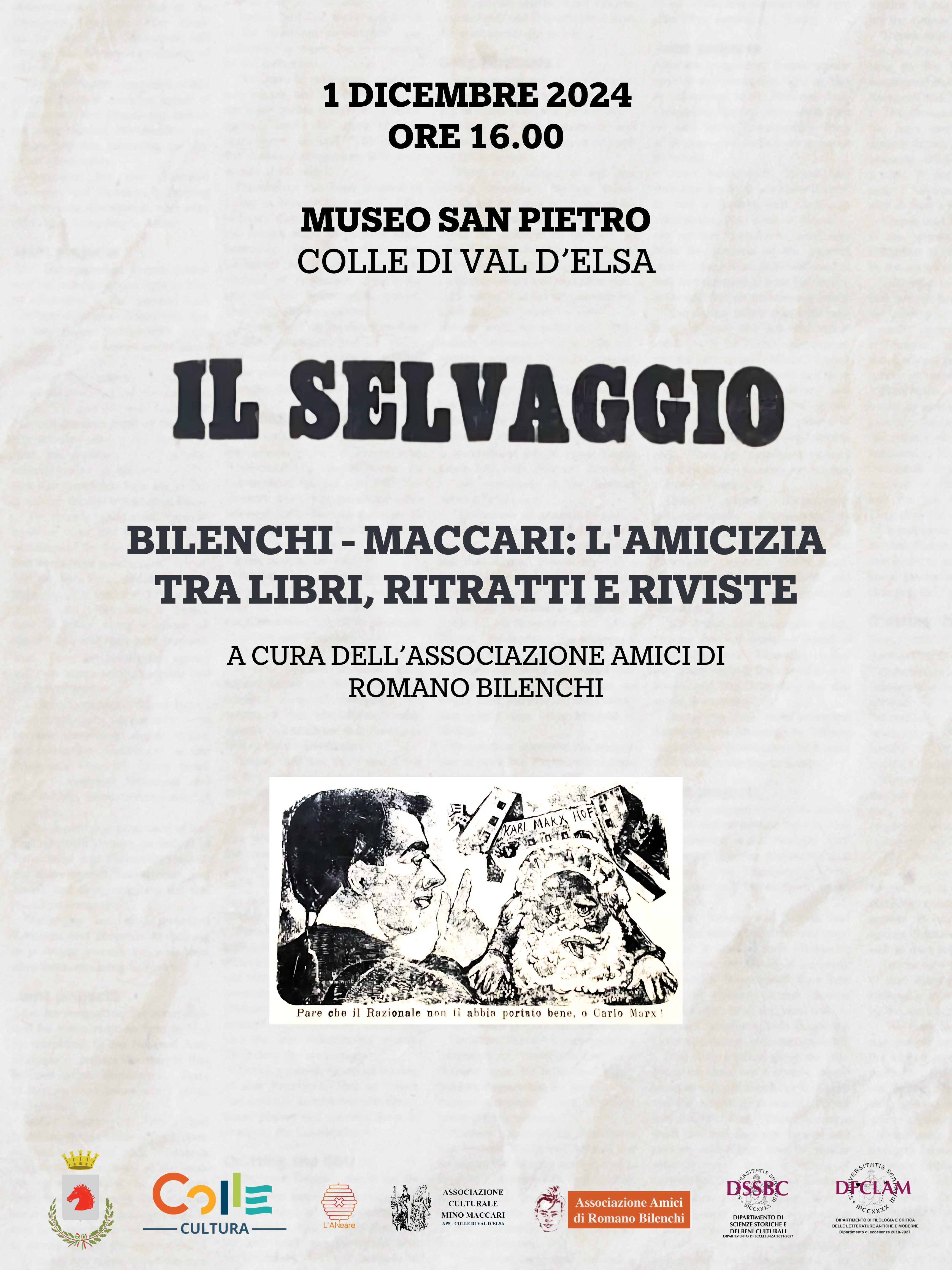 Il Selvaggio - Bilenchi-Maccari: L'Amicizia tra libri, ritratti e riviste - 1 Dicembre - Museo San Pietro