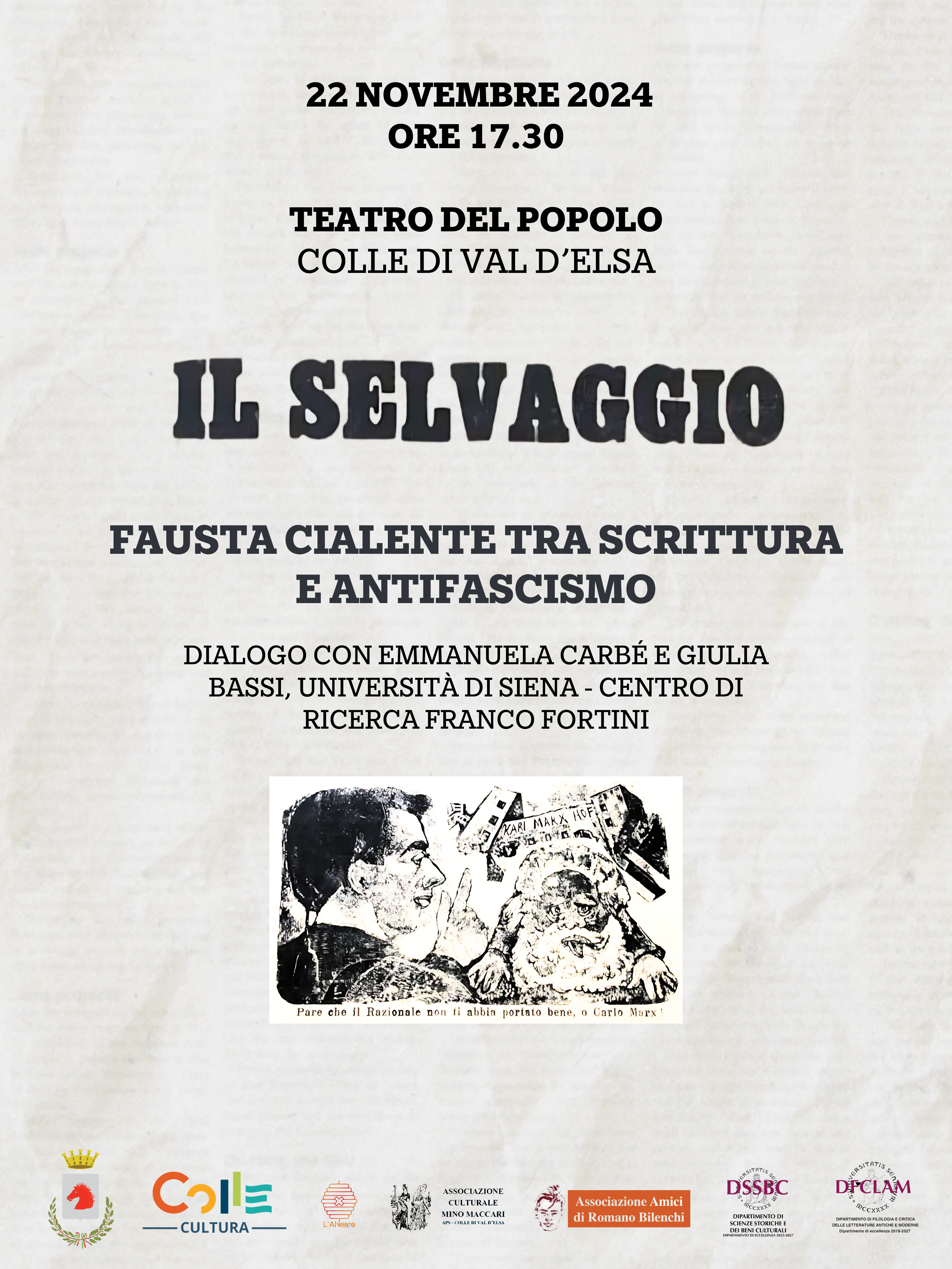 Il Selvaggio - Fausta Cialente tra scrittura e antifascismo - 22 novembre - Teatro del Popolo