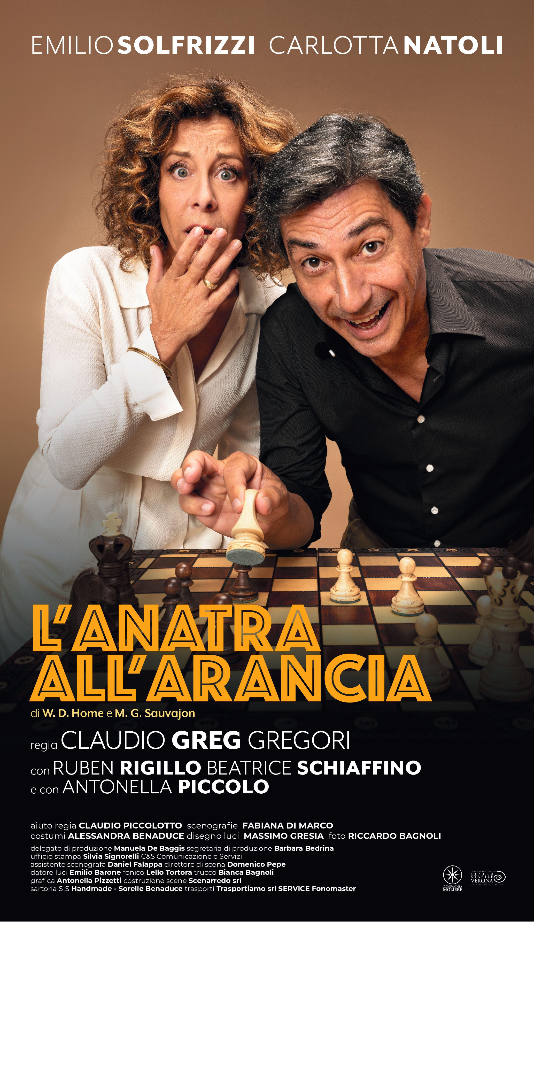 Stagione teatrale 2024/2025 - "L'Anatra all'arancia" con Solfrizzi e Natoli - 9 gennaio - Teatro del Popolo