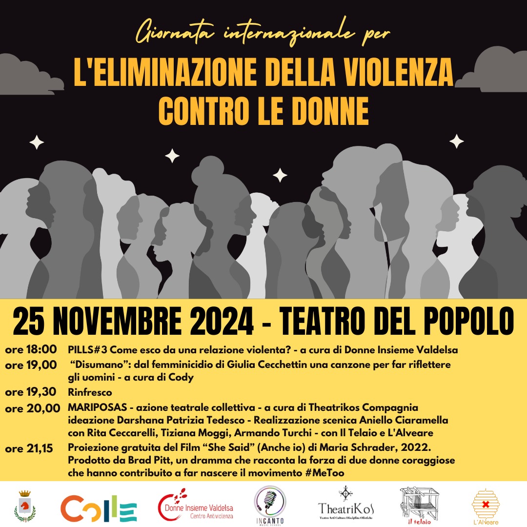 Giornata Internazionale per l'eliminazione della violenza contro le donne - 25 novembre - Teatro del Popolo