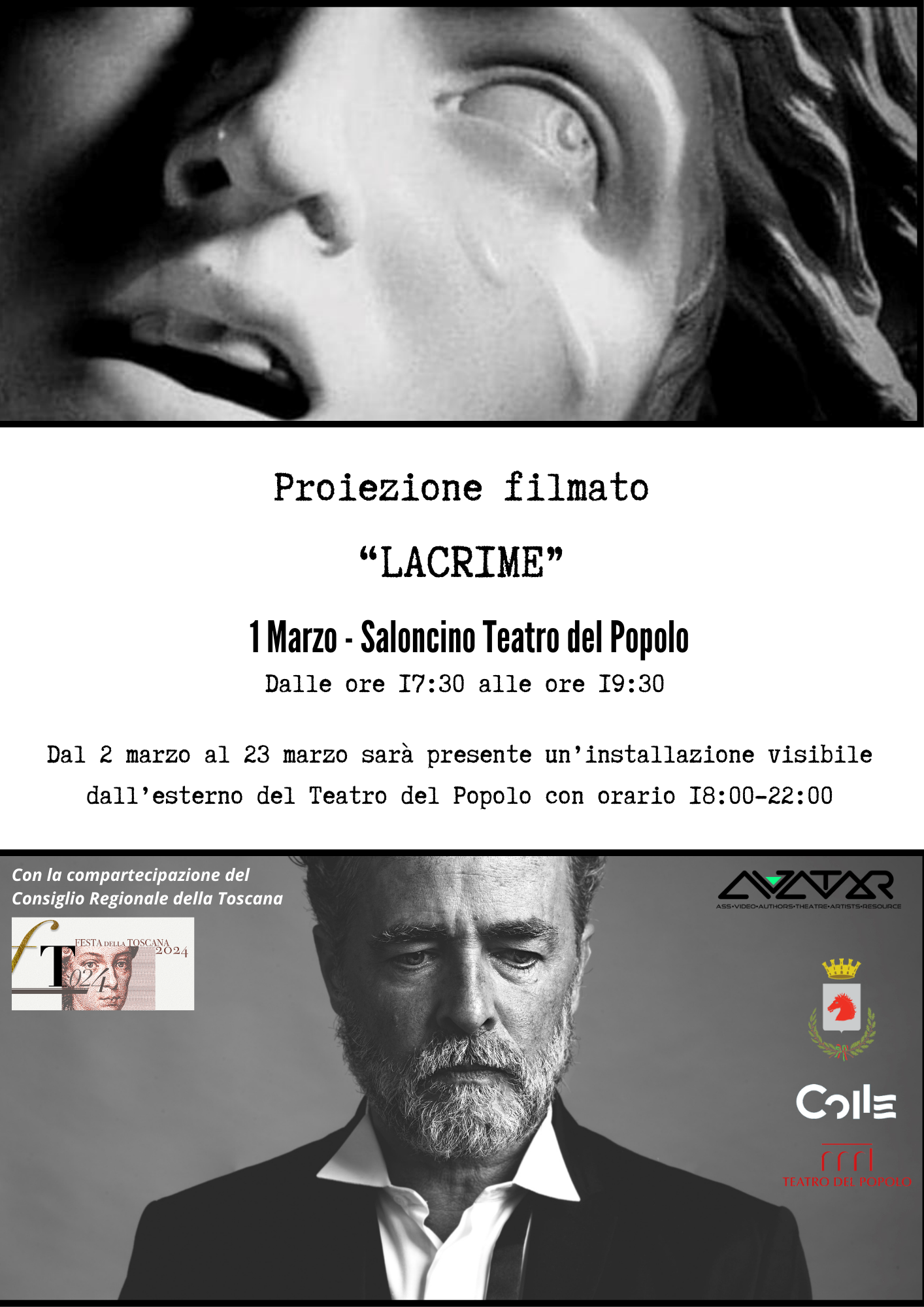 Proiezione filmato "Lacrime" - Teatro del Popolo, Saloncino -  1 Marzo