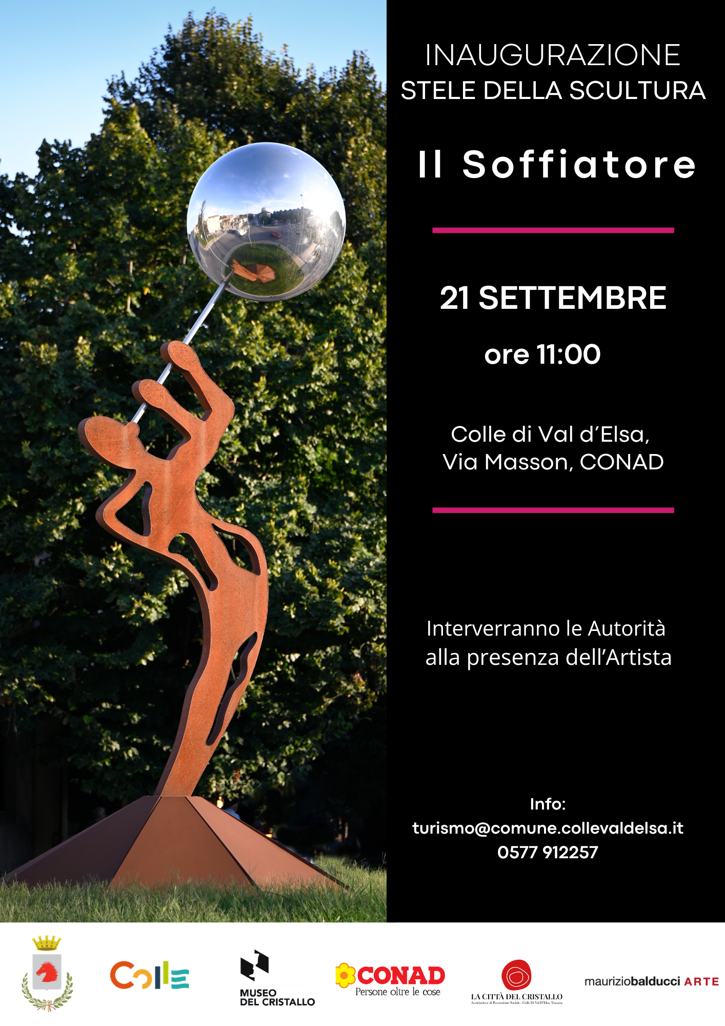 Inaugurazione stele "Il Soffiatore" - 21 settembre ore 11:00 - Via Masson, CONAD