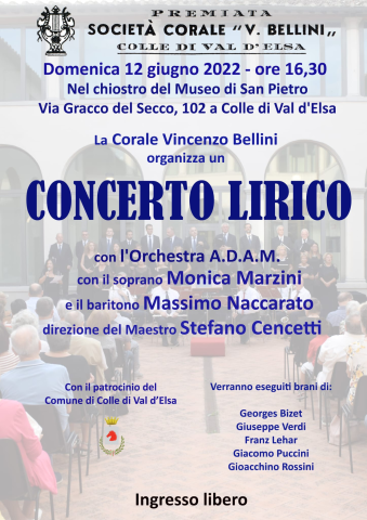 EVENTI AL MUSEO SAN PIETRO - Concerto Corale V Bellini 12 giugno